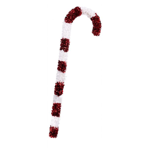 Christmas Tinsel Candy Cane Decoration (90cm)