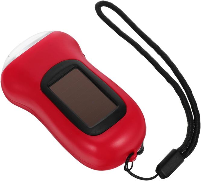 Hand Crank Solar Flashlight LED Lantern Dual Charging for Camping Hiking