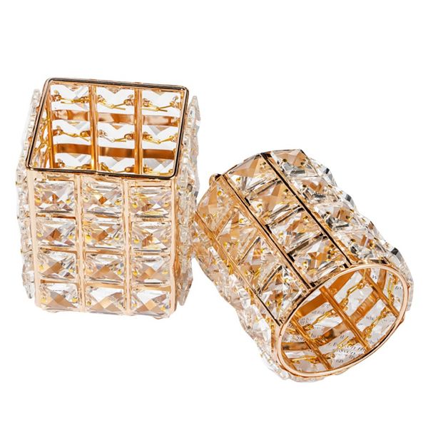 2 Piece Crystal Makeup Storage Brush Holder