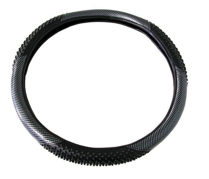 Steering Wheel Cover with Carbon Fiber Design - 380mm Diameter