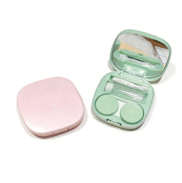 2 Pieces Of Simple Macaron Colored Contact Lens Case