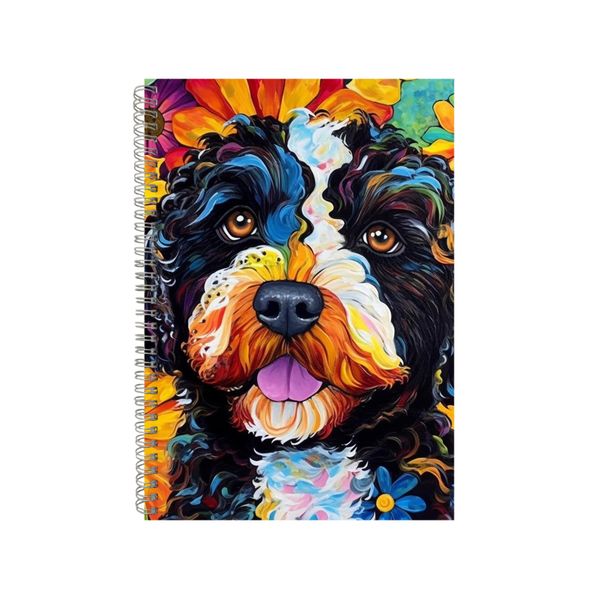 Water Dog Portuguese Flowers Neon Notebook Gift Idea A4 Notepad Pad 76