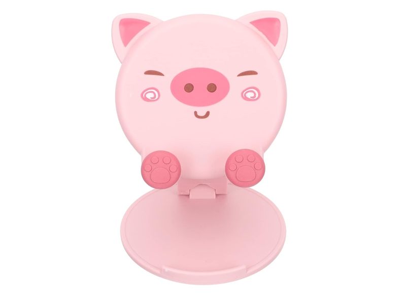 Cute Foldable Phone Stand Pink Phone Holder Adjustable Pig Cell Phone