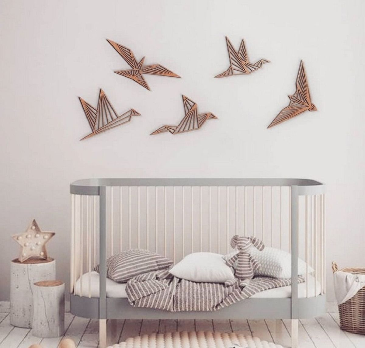 Origami birds wall art