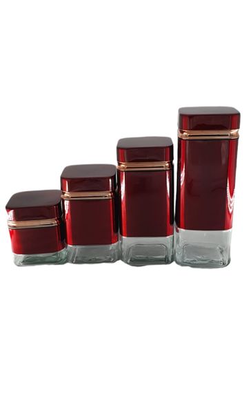Dream World 4 Piece Canister Set For Kitchen With Airtight Lid - White