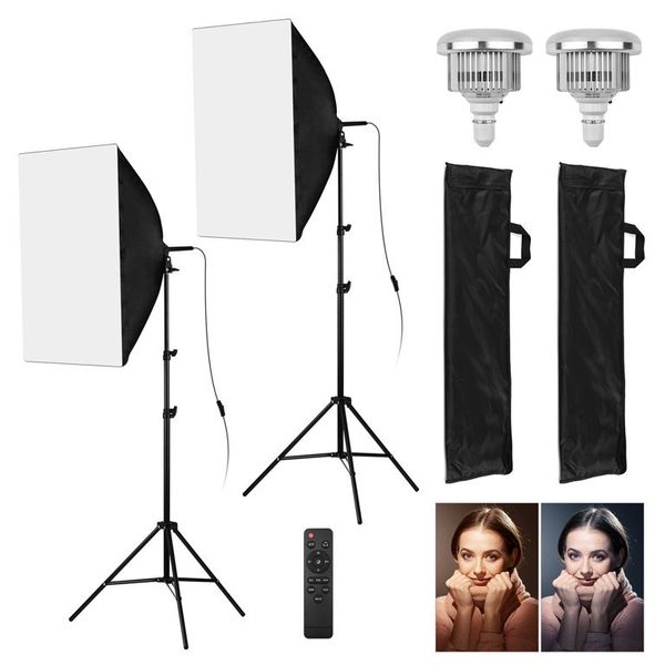 300W LED Softbox Lighting kit – 2 Single Socket