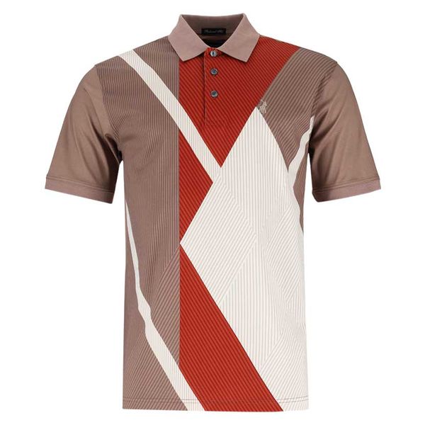 Polo Golfer Merc Abstract Mens Printed Orange Golf Shirt