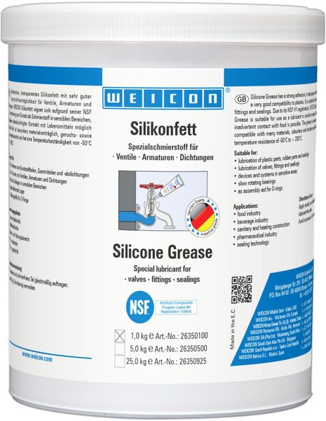 WEICON Silicone Grease 1 kg Lubricant for Valves Fittings &amp; Seals