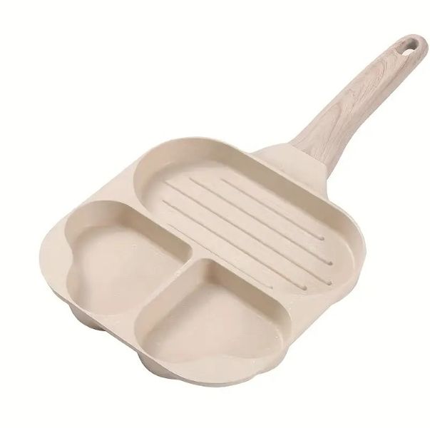 Aluminum Brushed Frying Pan 3 in 1 White