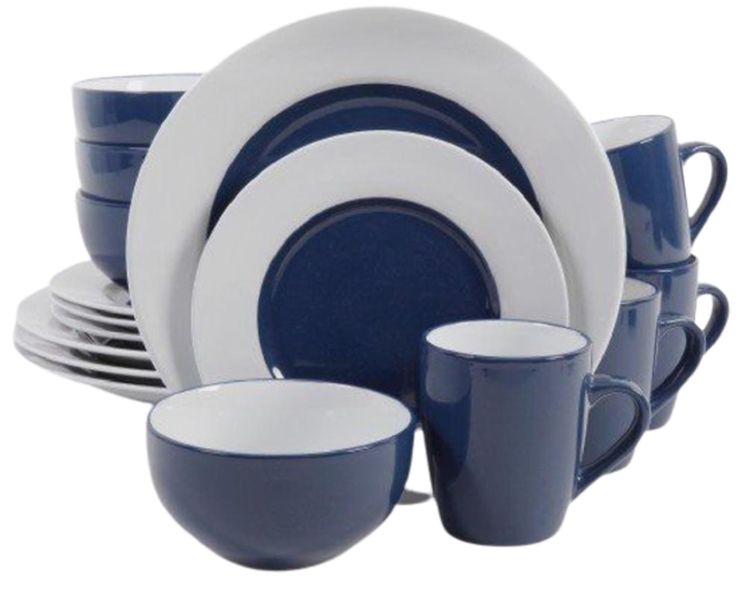 Blue &amp; White Dinner Plate Set