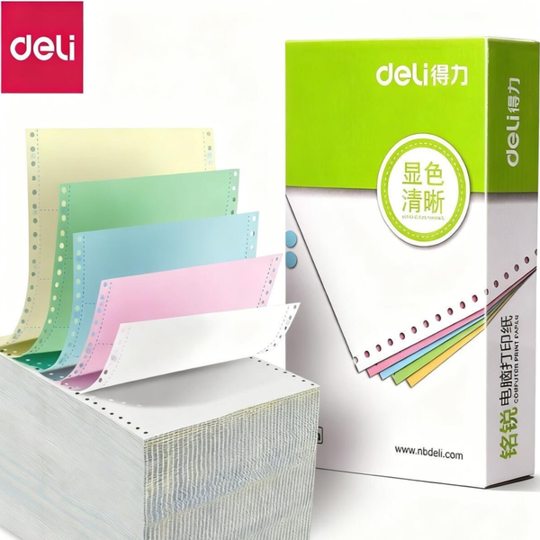 Deli Pin-Type Computer Printing Paper with Color Tear-Off Edge