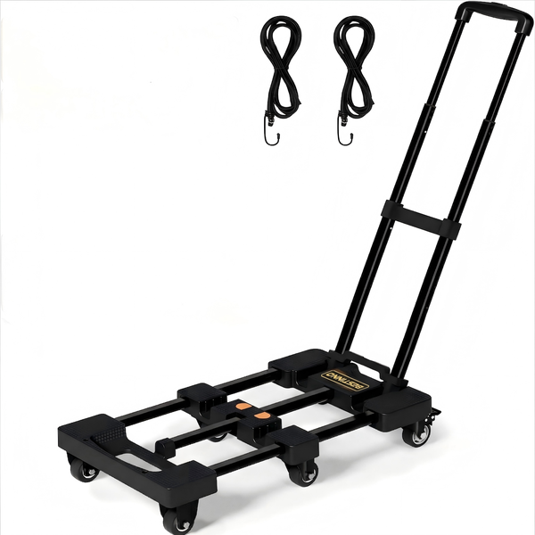 BESTINNO Heavy Duty Foldable Hand Cart Trolley Truck Max 220kg with 2 Ropes