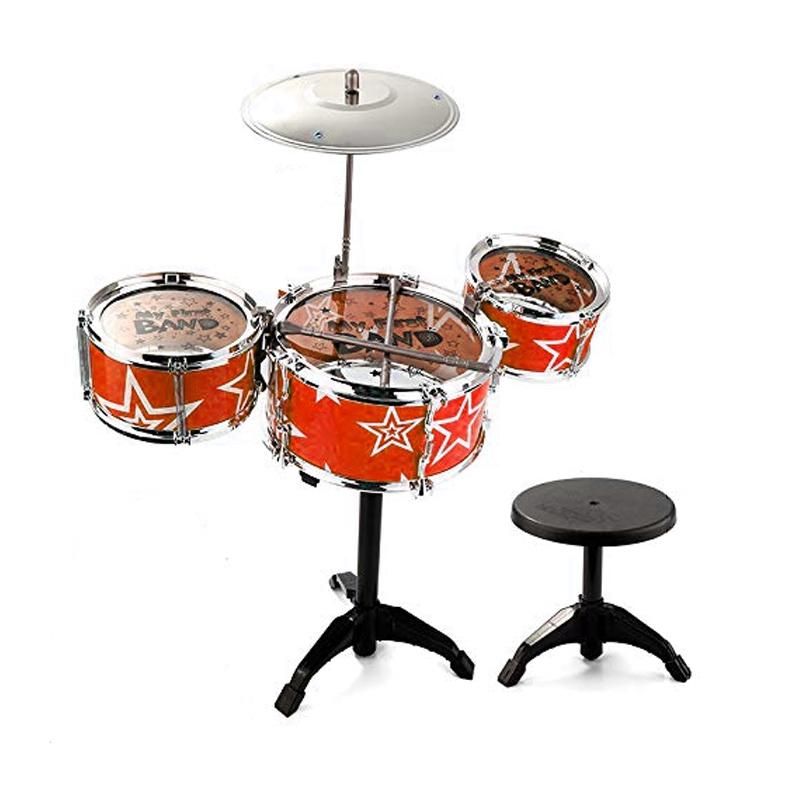 Toddler Kids Musical Jazz Drum Toy Set Percussion Instrument Kit - Red
