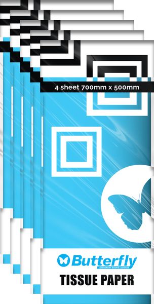 Tissue Paper - 4 Sheets (660X500Mm) Light Blue T16 X5