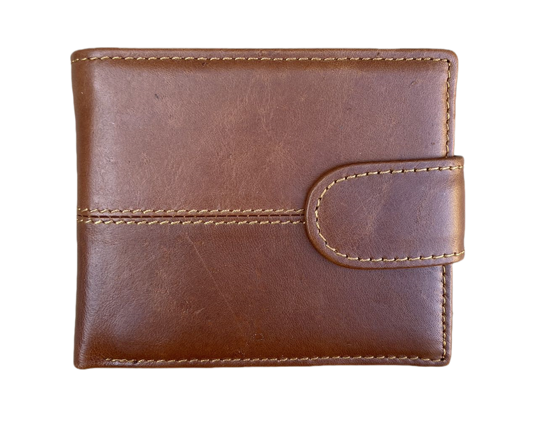 IPSTYLE Men's Wallet Genuine Leather Bi Fold Purses