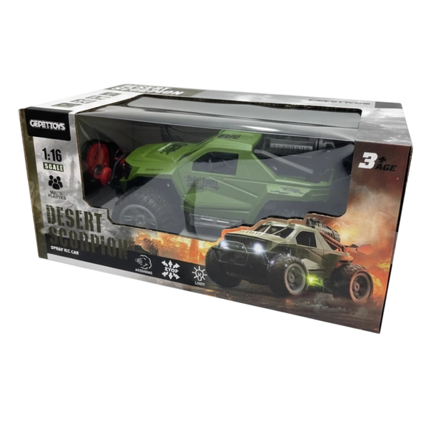 Enoze Dessert Scorpion Rc Army Jeep with Atomizer Green 1:16
