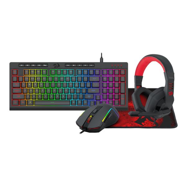 Redragon 4-in-1 Keyboard Mouse Mousepad &amp; Headset Gaming Combo