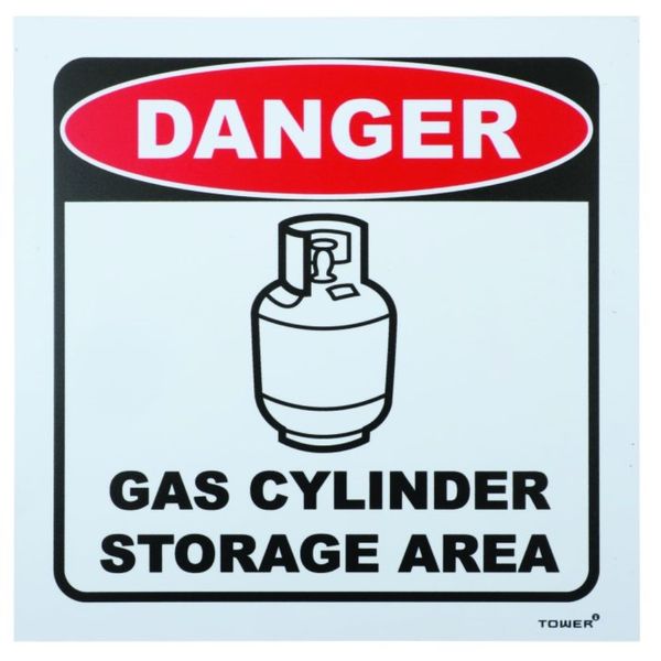 Tower Danger Gas Cylinder Storage Area Sign 190 x 190mm SIGW1G13