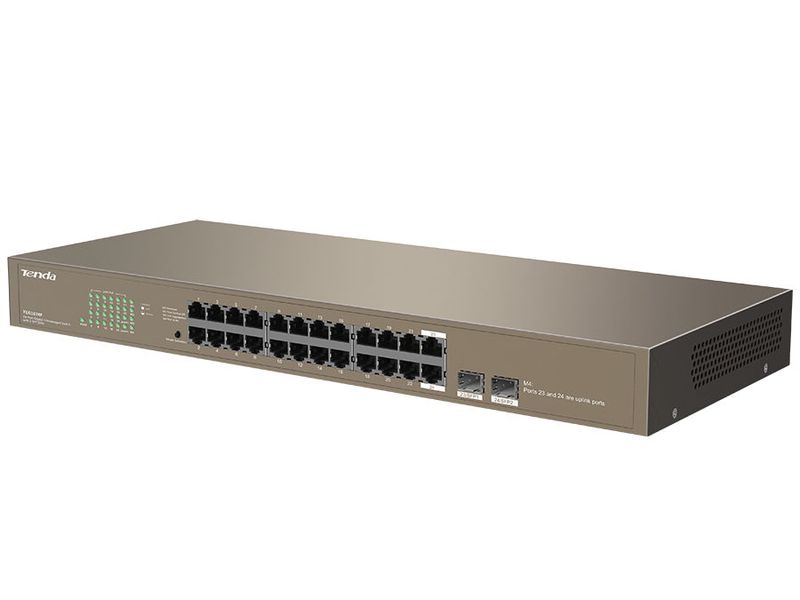 Tenda 24 Port Gigabit Switch with 2 SFP/Gigabit Combo Uplink - TEG1024F