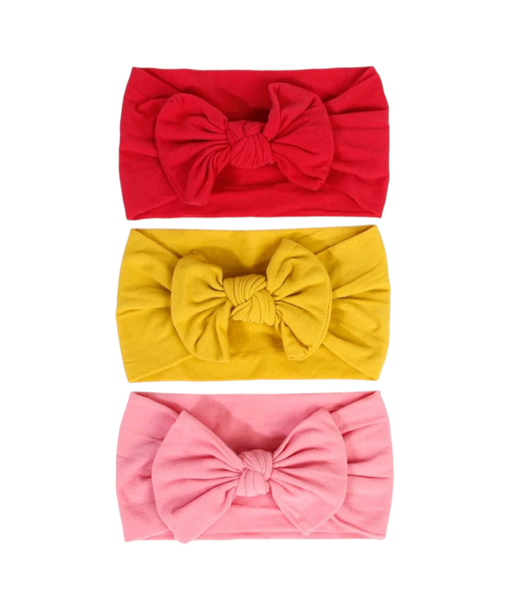 3 Piece Multicolor Baby Bow Knot Headband
