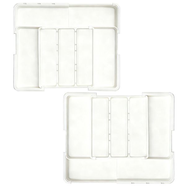 2pcs Silverware Drawer Organizer Utensil Drawer Organizer Cutlery Tra