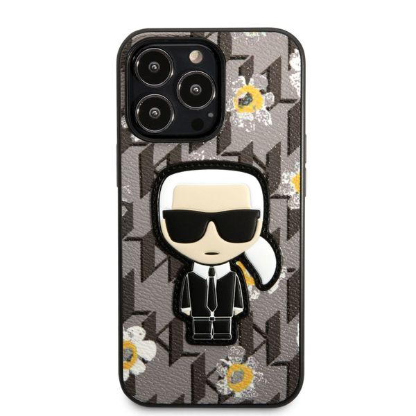 Karl Lagerfeld Ikonik Flower Cover for iPhone 13 Pro Max Gray