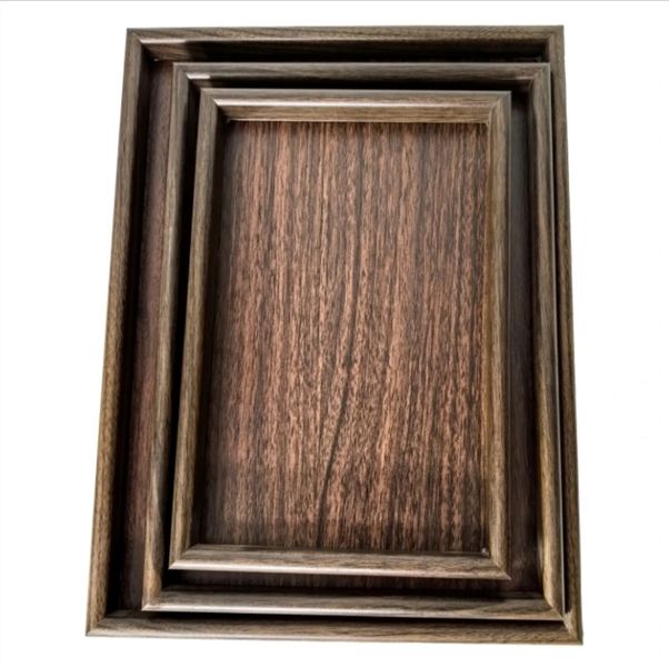 3-Piece Wooden Serving Tray Set