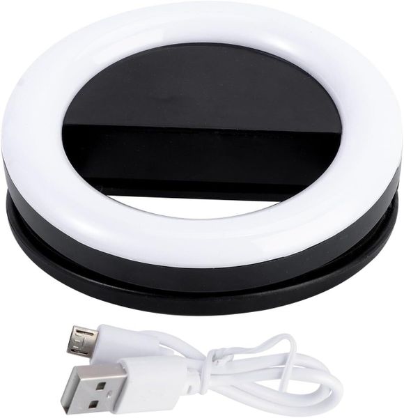 Rechargeable LED Ring Fill Light With 3 Lighting Options, Clip-on For Phon