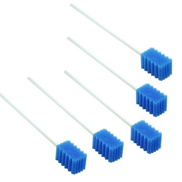100-Piece Disposable Oral Care Swabs - Blue