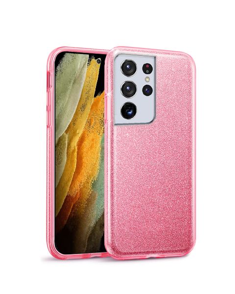 Tekron Glitter Sparkle Protective Case for Samsung Galaxy S21 Ultra - Pink