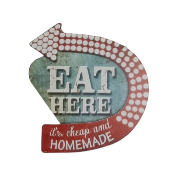 Eat Here Contour Cut Wall Art