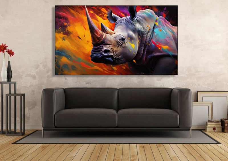 Canvas Wall Art - Rhino Profile Abstract - IM1084