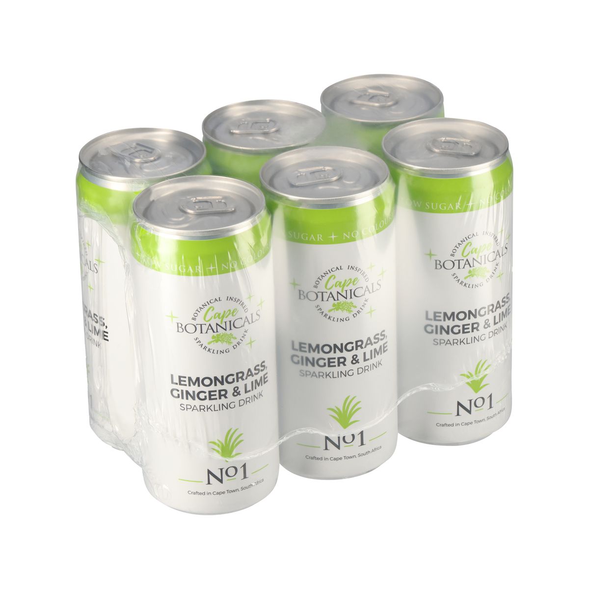 No1 Cape Botanicals Lemongrass, Ginger & Lime 6 x 300ml Sparkling