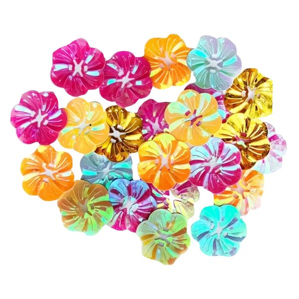 Craft 109Pcs DIY Colorful Flower Shape Sparkling Hand Sew In Sequins -26mm