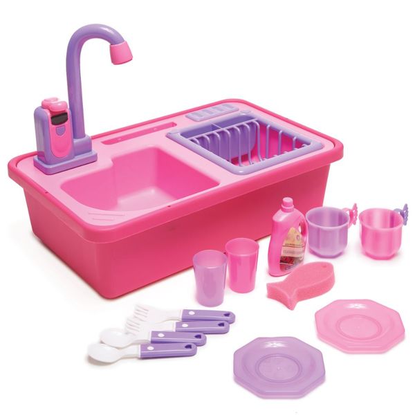 Toy Chef Wash Up Kitchen Sink With Color Changing Plates- Unicorn