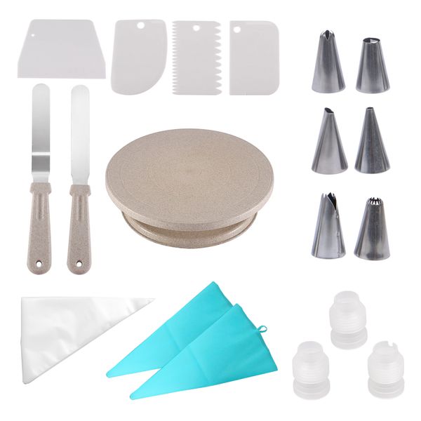 Cake Baking Decoration Tool Set Cake Turntable Laminating Bag - 48 pieces