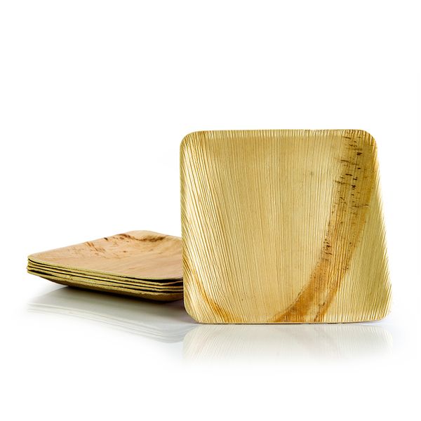 Eco-Friendly Palm Leaf Partyware - 20cm Square Plates Pack of 10
