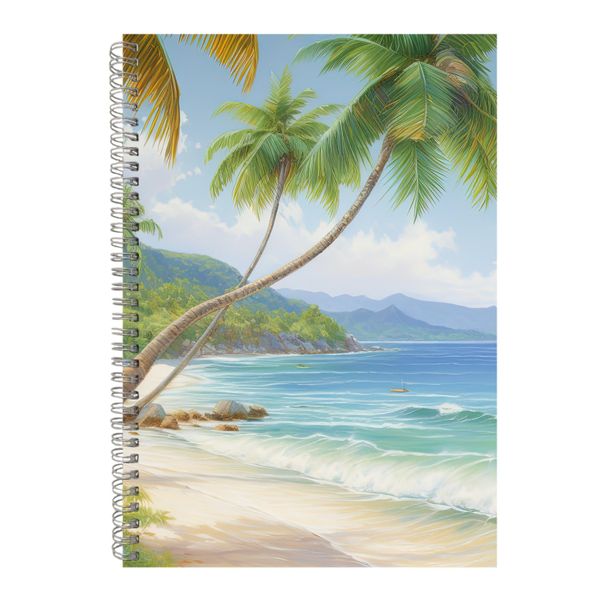 Island9 A4 Notebook Spiral Lined Tropical Island Graphic Notepad Present102