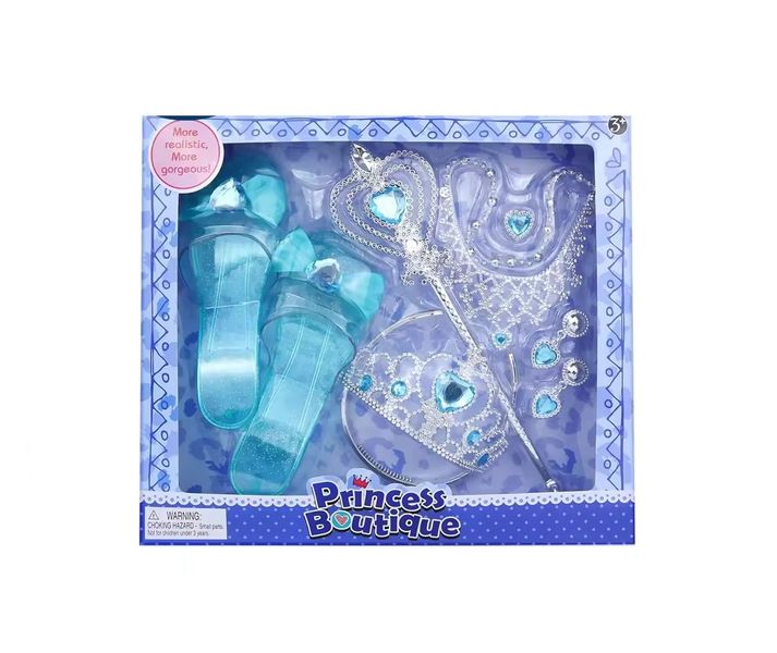 Boss 7 Piece Princess Boutique Crown Shoes Girls Dress Up Fashion Beauty Set