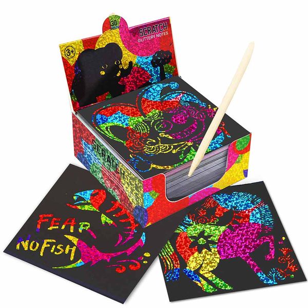 Jar Melo Holographic Rainbow Scratch Art Set