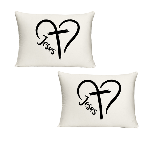 Jesus Heart + 2 Twin Standard Pillow Cases