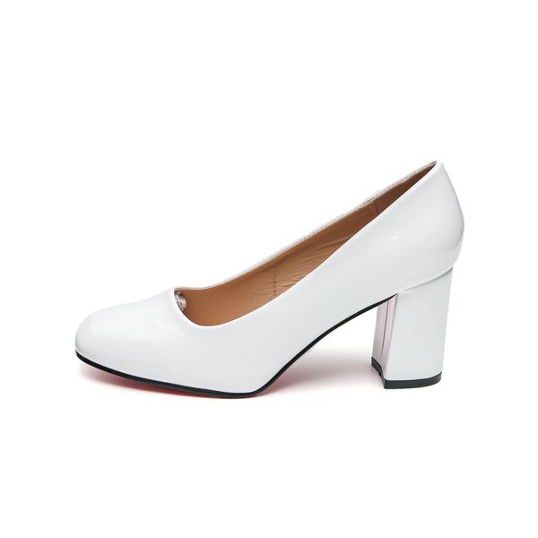 TTP Classic Patent Block Heel Slip on Courts JSF15