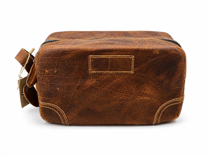 Men's Leather Toiletry Bag-X-6098#-Brown