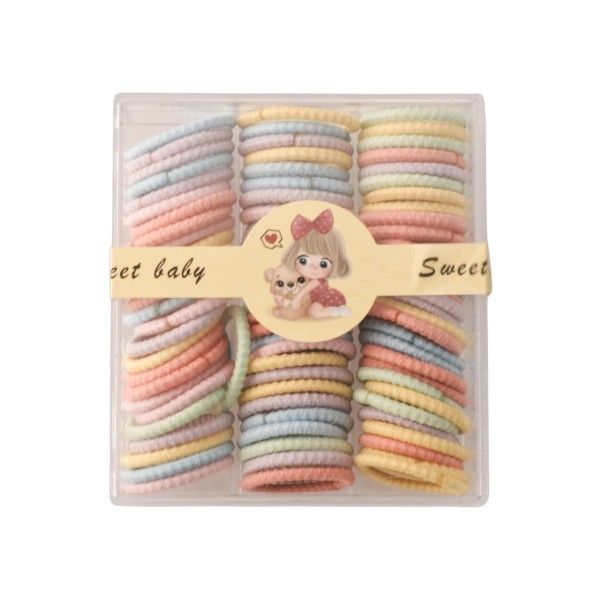 90-piece Super Tiny Baby Hair Tie Set - Pastel Color Variety