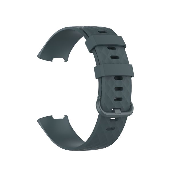 Silicone Replacement Strap for Fitbit Charge 3/4 (M/L)-Dark Grey