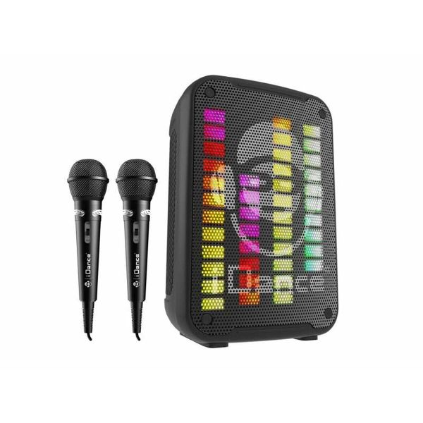 3 Inch Bluetooth Karaoke Speaker with Wireless Mic &amp; LED Lights