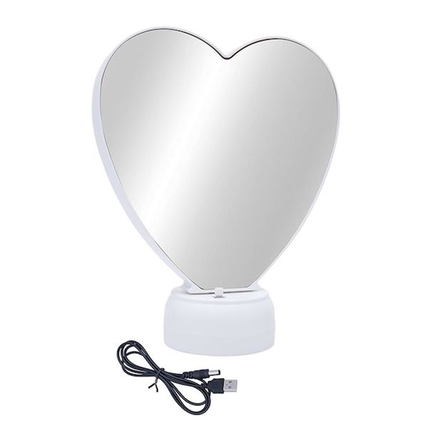 2-in-1 Heart Shape Makeup Mirror with a Photo Frame F30-55-30