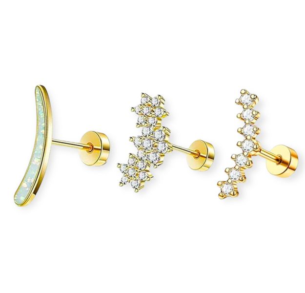 Elegant 3 Piece Piercing Jewelry Set