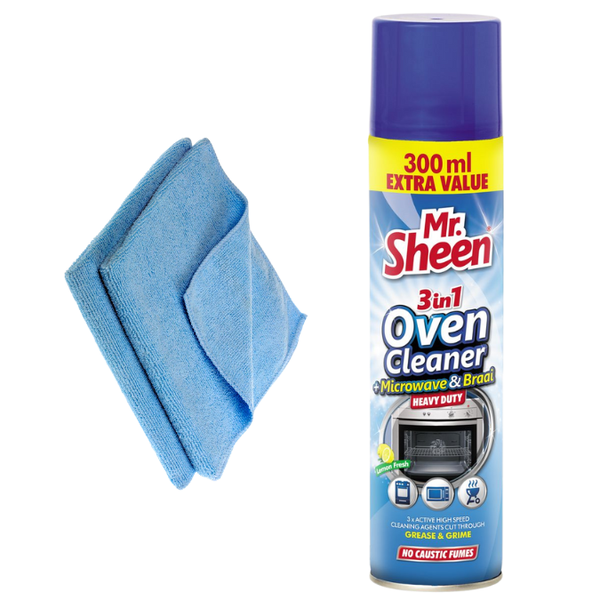 Mr Sheen Heavy Duty Oven Cleaner 300ml + Microfiber Cloth