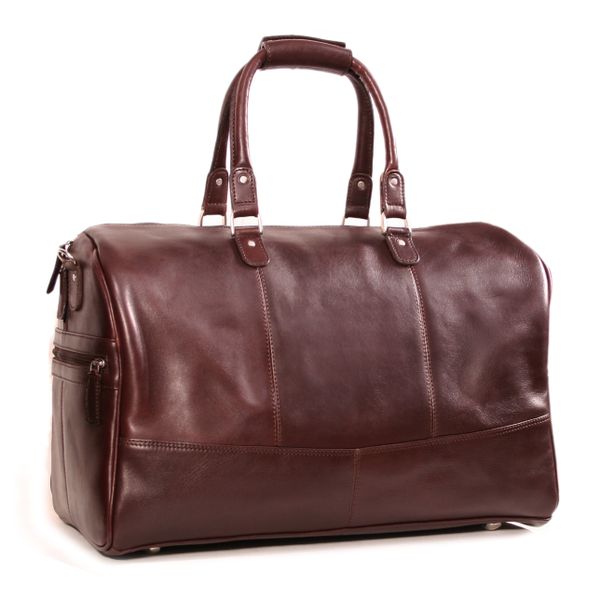 NUVO - Small Terence Overnight Bag - Brown Leather